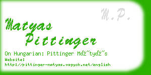 matyas pittinger business card